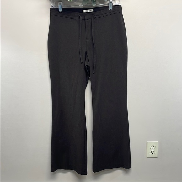 Old Navy Vintage Y2K Flat Front Wide Leg Chocolate Brown Dress Pants 4 - Picture 1 of 15